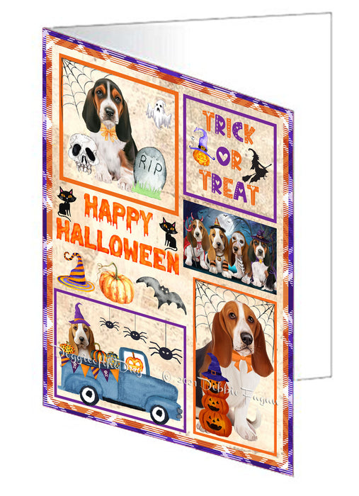Happy Halloween Trick or Treat Beagle Dogs Handmade Artwork Assorted Pets Greeting Cards and Note Cards with Envelopes for All Occasions and Holiday Seasons GCD76400