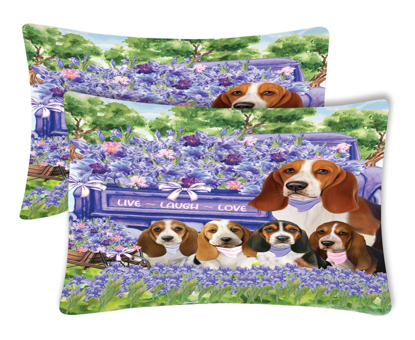 Basset Hound Pillow Case: Explore a Variety of Designs, Custom, Standard Pillowcases Set of 2, Personalized, Halloween Gift for Pet and Dog Lovers