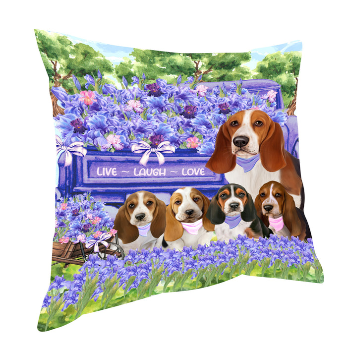 Basset Hound Pillow: Explore a Variety of Designs, Custom, Personalized, Pet Cushion for Sofa Couch Bed, Halloween Gift for Dog Lovers