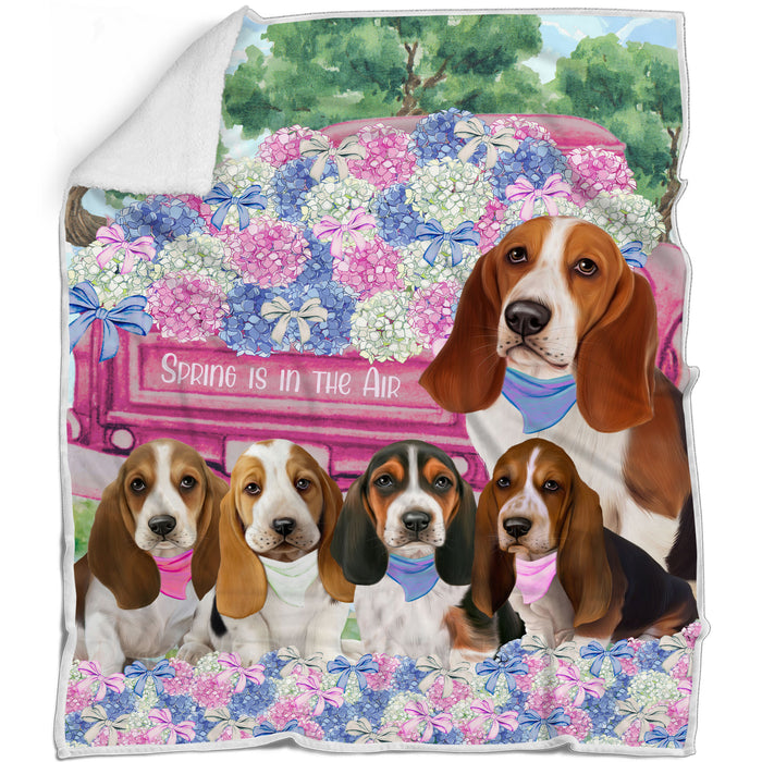 Basset Hound Bed Blanket, Explore a Variety of Designs, Custom, Soft and Cozy, Personalized, Throw Woven, Fleece and Sherpa, Gift for Pet and Dog Lovers