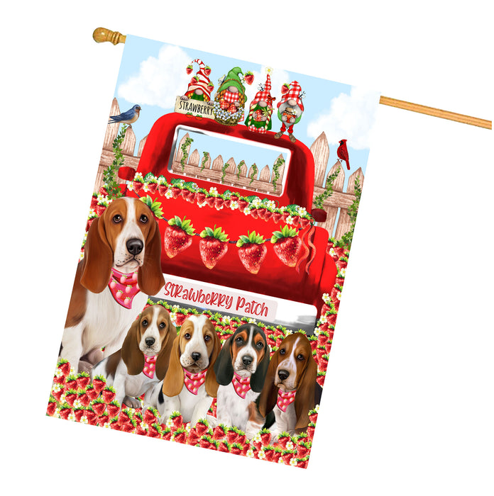 Basset Hound Dogs House Flag: Explore a Variety of Custom Designs, Double-Sided, Personalized, Weather Resistant, Home Outside Yard Decor, Dog Gift for Pet Lovers