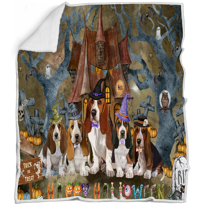 Basset Hound Blanket: Explore a Variety of Personalized Designs, Bed Cozy Sherpa, Fleece and Woven, Custom Dog Gift for Pet Lovers