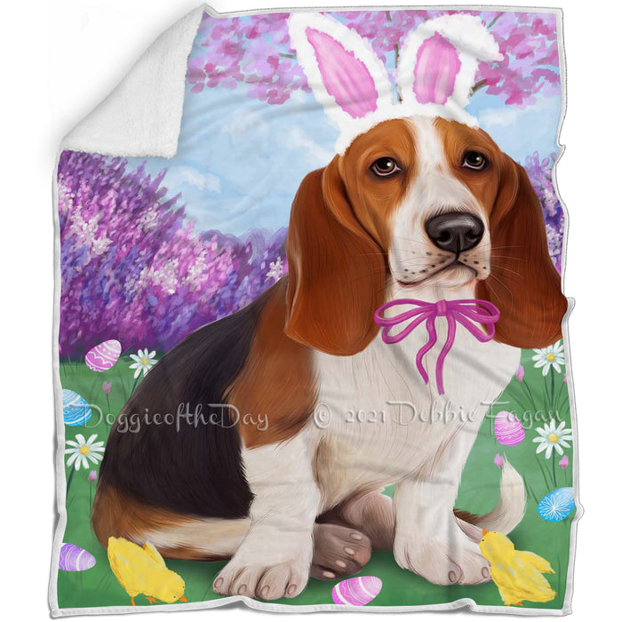 Basset Hound Dog Easter Holiday Blanket BLNKT56973