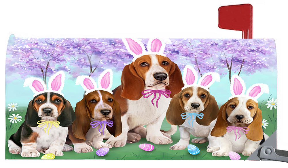 Easter Holidays Basset Hound Dogs Magnetic Mailbox Cover MBC48374