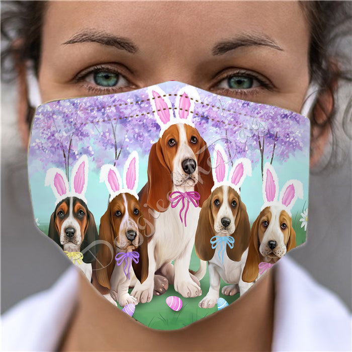 Easter Holiday Basset Hound Dogs Face Mask FM49572