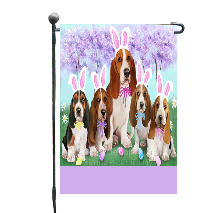 Personalized Easter Holiday Basset Hound Dogs Custom Garden Flags GFLG-DOTD-A58740
