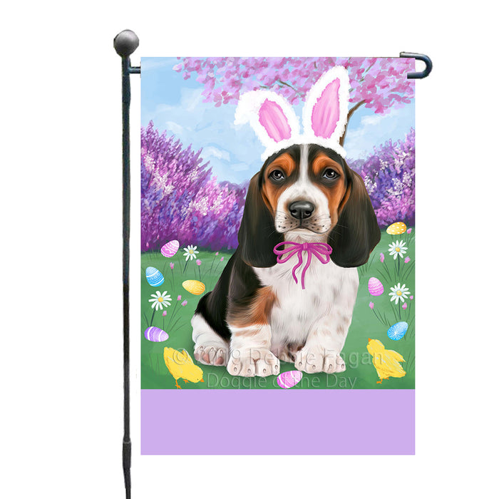Personalized Easter Holiday Basset Hound Dog Custom Garden Flags GFLG-DOTD-A58741