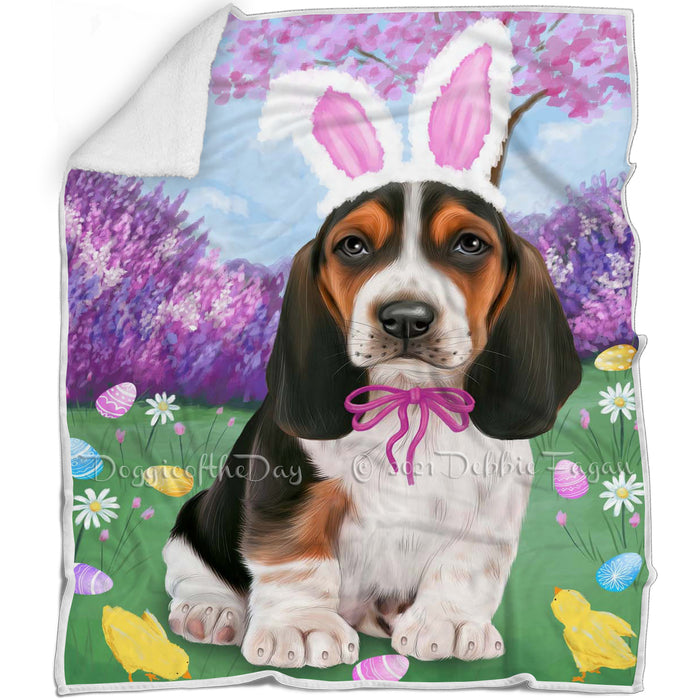 Basset Hound Dog Easter Holiday Blanket BLNKT56982