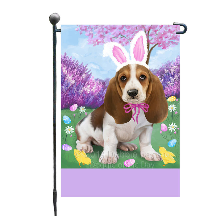 Personalized Easter Holiday Basset Hound Dog Custom Garden Flags GFLG-DOTD-A58742