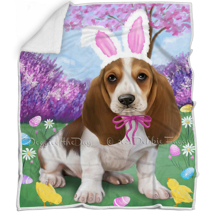 Basset Hound Dog Easter Holiday Blanket BLNKT56991