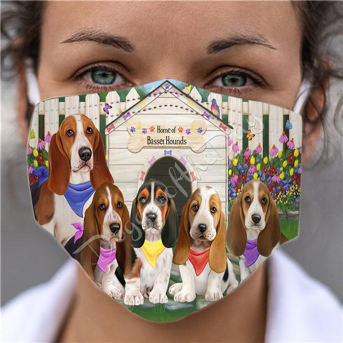 Spring Dog House Basset Hound Dogs Face Mask FM48768
