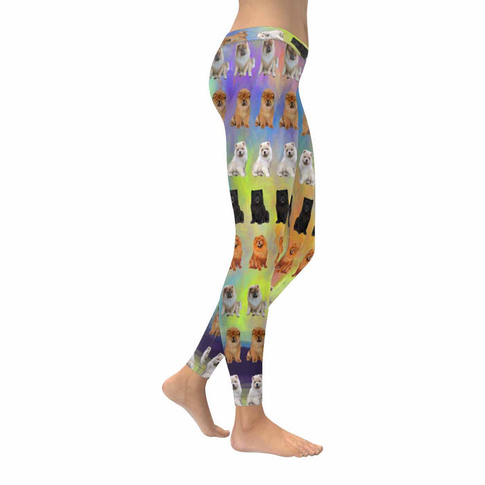 Chow Chow Dogs  All-Over Low Rise Leggings (Model L07) (Outside Serging)
