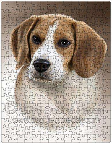 Beagle Dog Art Portrait Print 300 Pc. Puzzle with Photo Tin