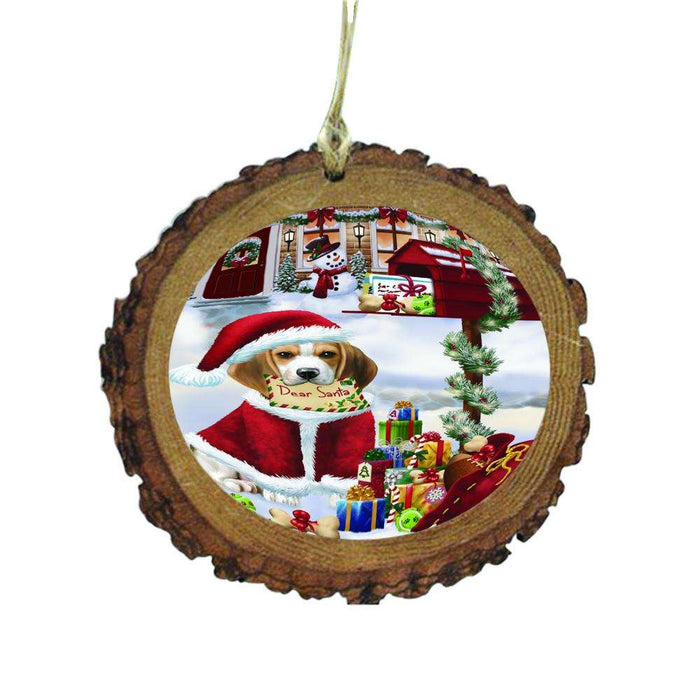 Beagle Dog Dear Santa Letter Christmas Holiday Mailbox Wooden Christmas Ornament WOR49006
