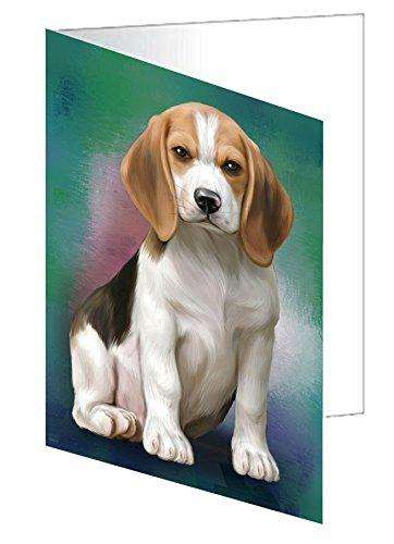 Beagle Dog Handmade Artwork Assorted Pets Greeting Cards and Note Cards with Envelopes for All Occasions and Holiday Seasons