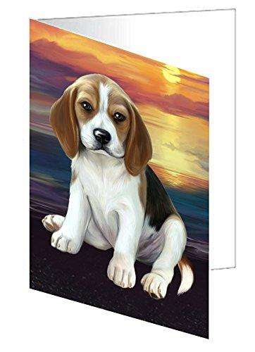 Beagle Dog Handmade Artwork Assorted Pets Greeting Cards and Note Cards with Envelopes for All Occasions and Holiday Seasons