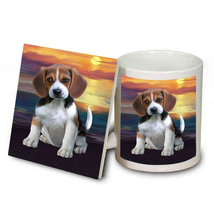 Beagle Dog Mug and Coaster Set