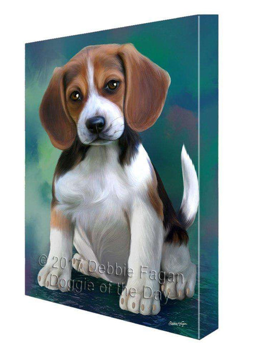 Beagle Dog Painting Printed on Canvas Wall Art Signed