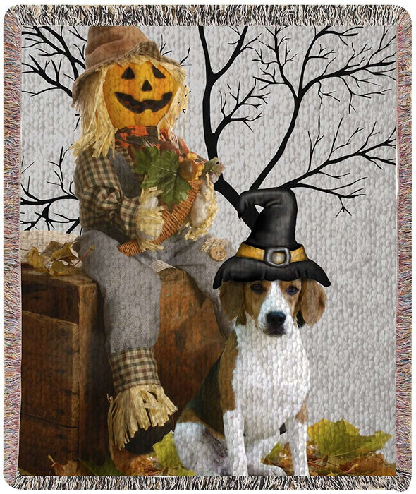 Beagle Halloween Woven Throw Blanket 54 x 38
