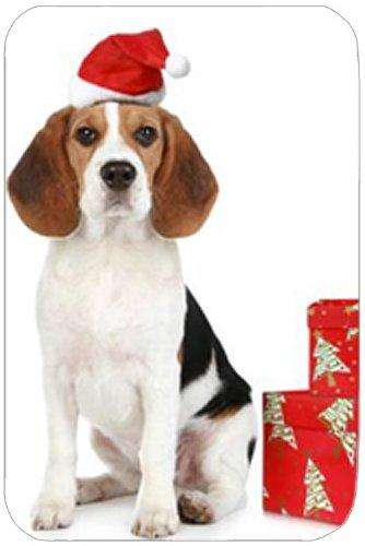 Beagle Holiday Dog Tempered Cutting Board