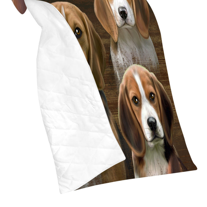 Rustic Beagle Dogs Quilt
