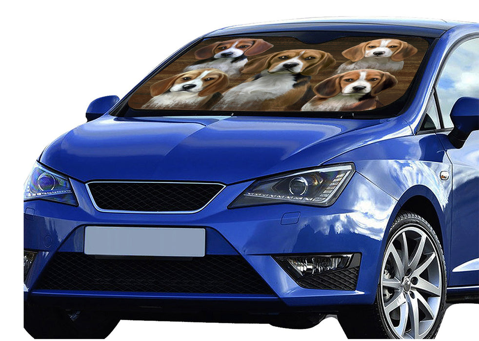 Rustic Beagle Dogs Car Sun Shade