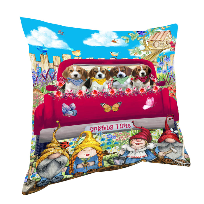 Beagle Pillow: Explore a Variety of Designs, Custom, Personalized, Pet Cushion for Sofa Couch Bed, Halloween Gift for Dog Lovers