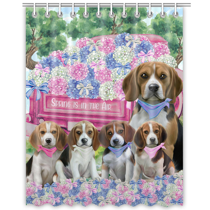 Beagle Shower Curtain, Explore a Variety of Custom Designs, Personalized, Waterproof Bathtub Curtains with Hooks for Bathroom, Gift for Dog and Pet Lovers