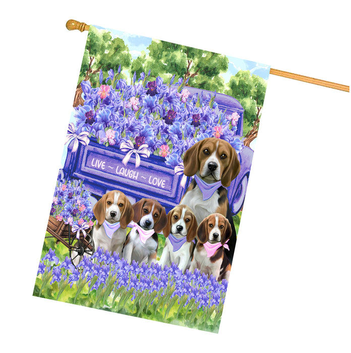 Beagle Dogs House Flag for Dog and Pet Lovers, Explore a Variety of Designs, Custom, Personalized, Weather Resistant, Double-Sided, Home Outside Yard Decor