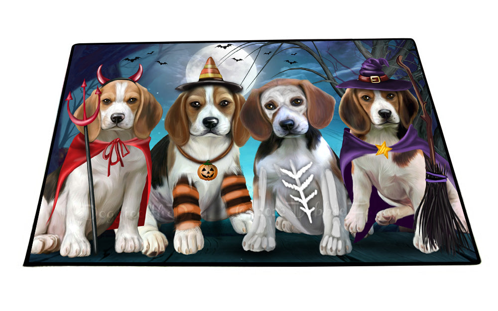 Happy Halloween Trick or Treat Beagle Dogs Floor Mat- Anti-Slip Pet Door Mat Indoor Outdoor Front Rug Mats for Home Outside Entrance Pets Portrait Unique Rug Washable Premium Quality Mat