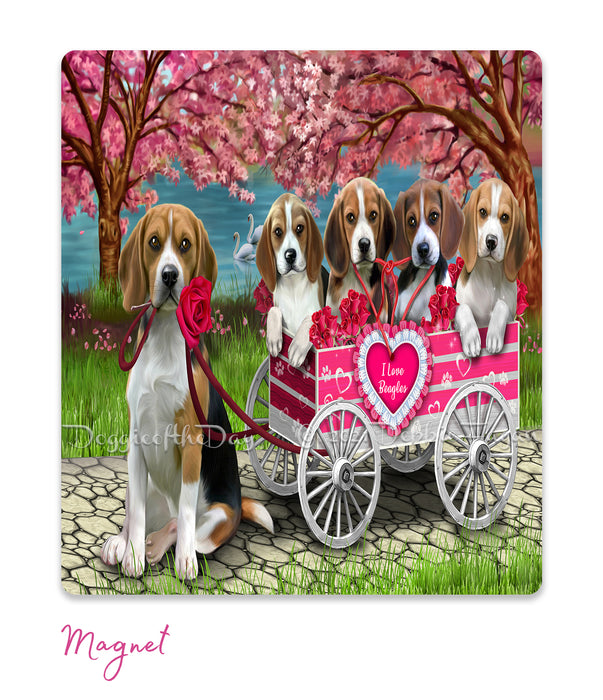 Mother's Day Gift Basket Beagle Dogs Blanket, Pillow, Coasters, Magnet, Coffee Mug and Ornament