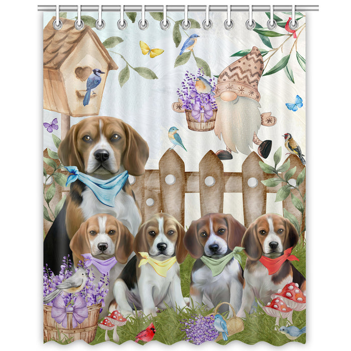 Beagle Shower Curtain, Explore a Variety of Personalized Designs, Custom, Waterproof Bathtub Curtains with Hooks for Bathroom, Dog Gift for Pet Lovers