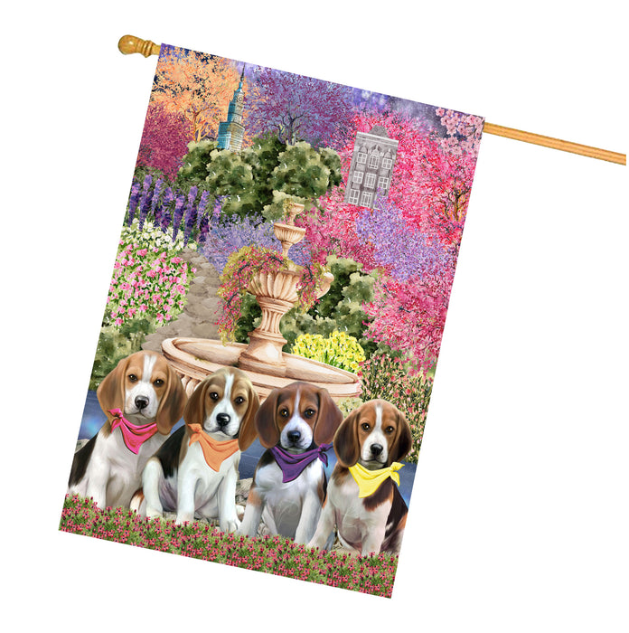 Beagle Dogs House Flag: Explore a Variety of Designs, Weather Resistant, Double-Sided, Custom, Personalized, Home Outdoor Yard Decor for Dog and Pet Lovers