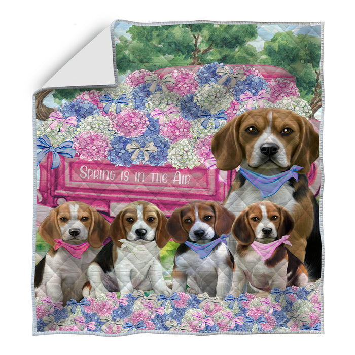 Beagle Bedspread Quilt, Bedding Coverlet Quilted, Explore a Variety of Designs, Personalized, Custom, Dog Gift for Pet Lovers