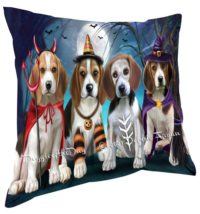 Happy Halloween Trick or Treat Beagle Dogs Pillow with Top Quality High-Resolution Images - Ultra Soft Pet Pillows for Sleeping - Reversible & Comfort - Ideal Gift for Dog Lover - Cushion for Sofa Couch Bed - 100% Polyester, PILA88456