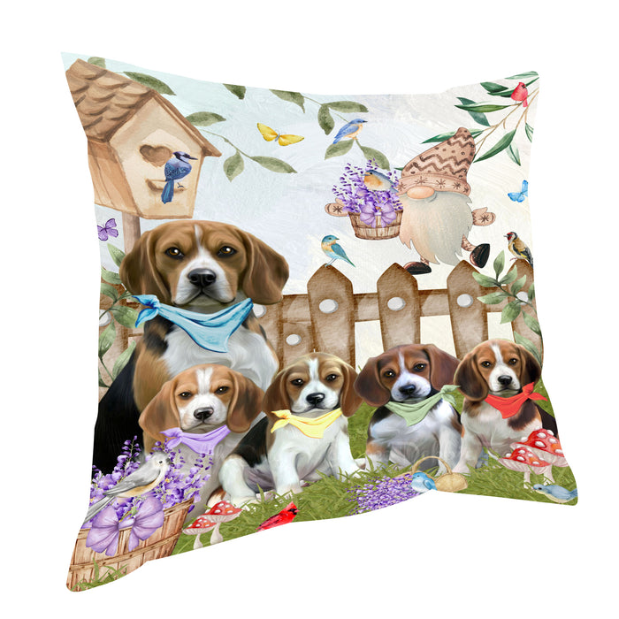 Beagle Throw Pillow: Explore a Variety of Designs, Cushion Pillows for Sofa Couch Bed, Personalized, Custom, Dog Lover's Gifts