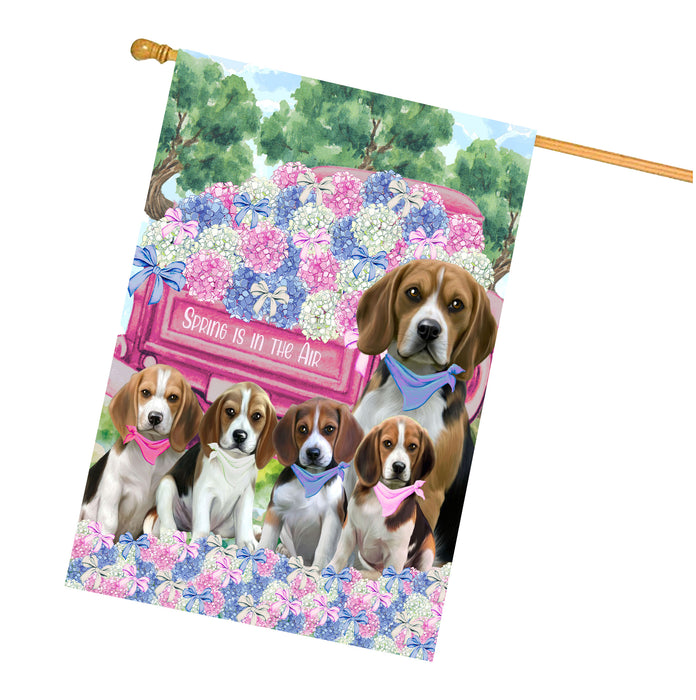 Beagle Dogs House Flag: Explore a Variety of Personalized Designs, Double-Sided, Weather Resistant, Custom, Home Outside Yard Decor for Dog and Pet Lovers