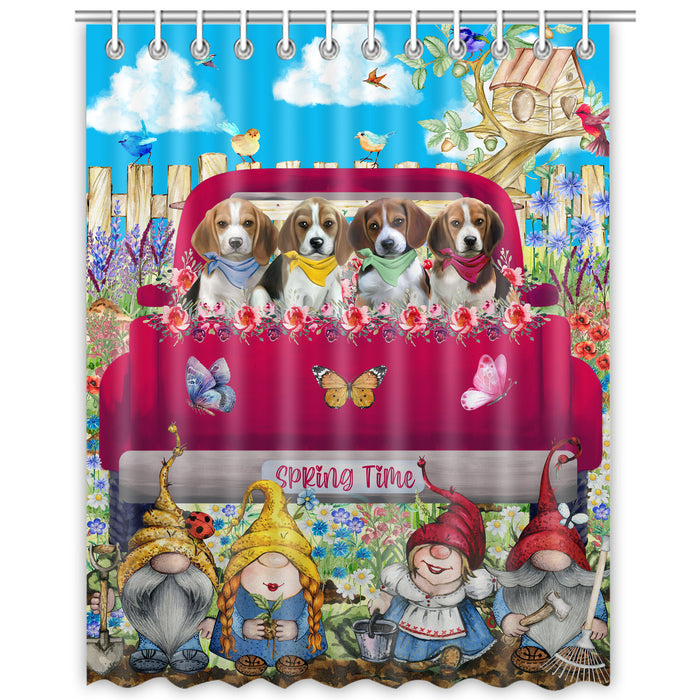 Beagle Shower Curtain, Custom Bathtub Curtains with Hooks for Bathroom, Explore a Variety of Designs, Personalized, Gift for Pet and Dog Lovers