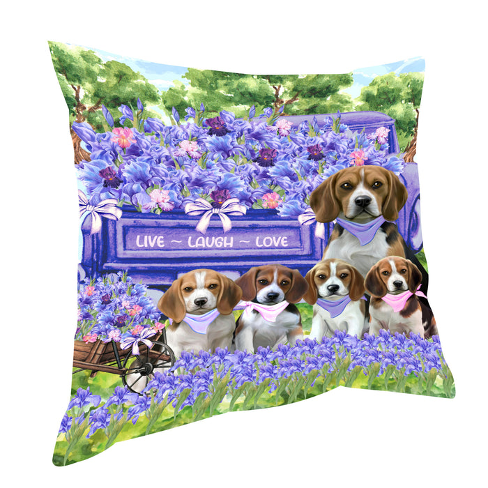 Beagle Throw Pillow: Explore a Variety of Designs, Custom, Cushion Pillows for Sofa Couch Bed, Personalized, Dog Lover's Gifts