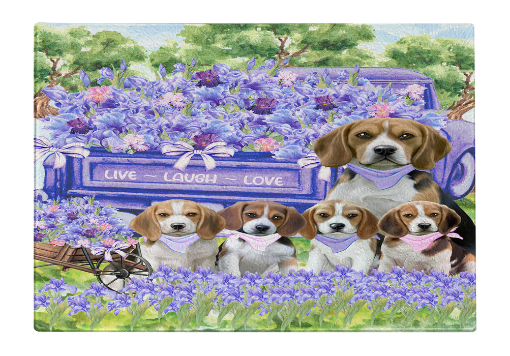Beagle Cutting Board: Explore a Variety of Personalized Designs, Custom, Tempered Glass Kitchen Chopping Meats, Vegetables, Pet Gift for Dog Lovers