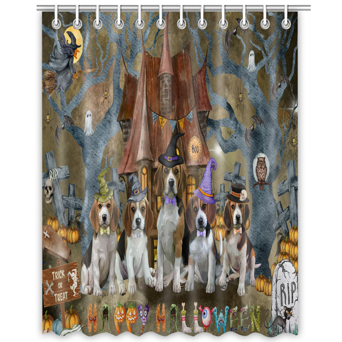 Beagle Shower Curtain, Personalized Bathtub Curtains for Bathroom Decor with Hooks, Explore a Variety of Designs, Custom, Pet Gift for Dog Lovers