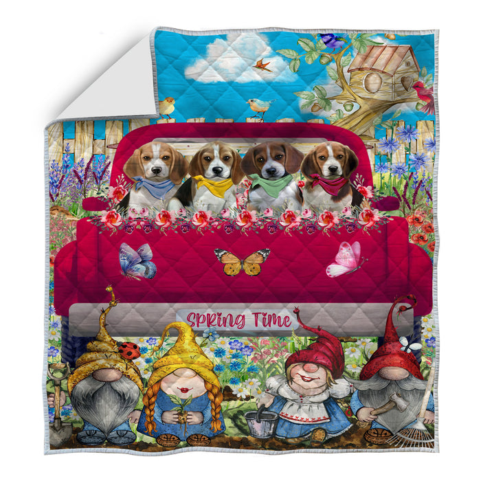 Beagle Bedspread Quilt, Bedding Coverlet Quilted, Explore a Variety of Designs, Personalized, Custom, Dog Gift for Pet Lovers