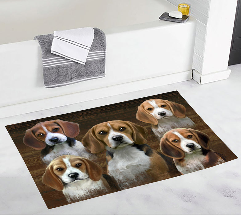 Rustic Beagle Dogs Bath Mat