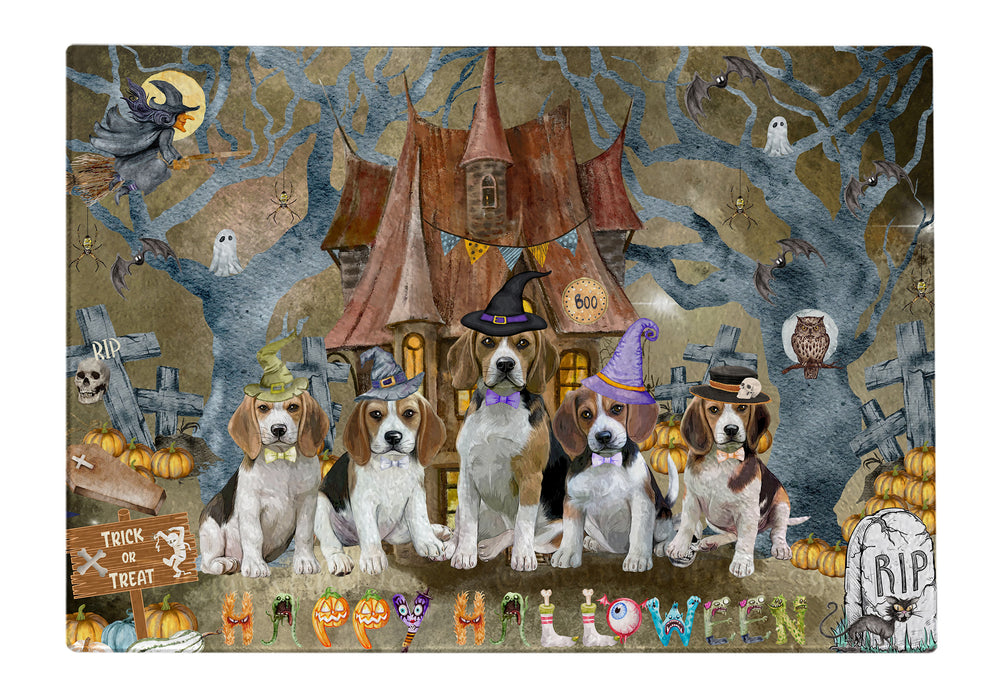 Beagle Cutting Board: Explore a Variety of Designs, Personalized, Custom, Kitchen Tempered Glass Scratch and Stain Resistant, Halloween Gift for Pet and Dog Lovers