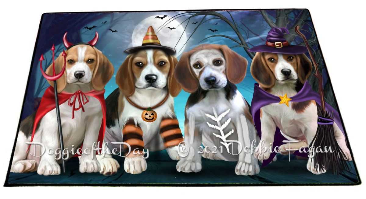 Happy Halloween Trick or Treat Beagle Dogs Indoor/Outdoor Welcome Floormat - Premium Quality Washable Anti-Slip Doormat Rug FLMS58327