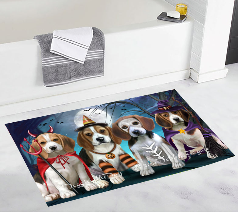 Happy Halloween Trick or Treat Beagle Dogs Bathroom Rugs with Non Slip Soft Bath Mat for Tub BRUG54886