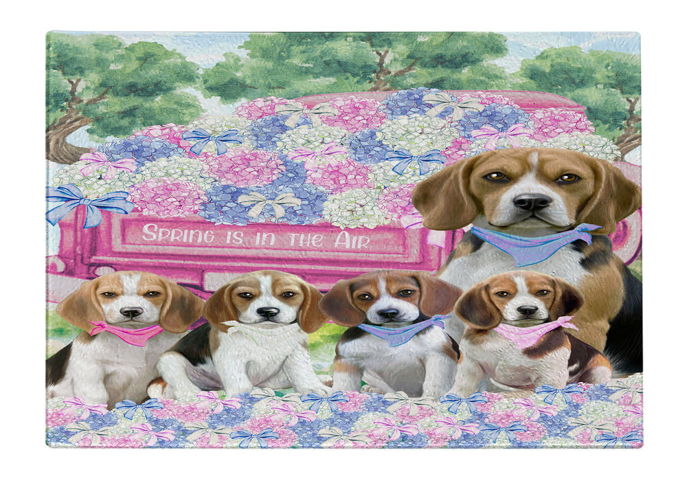 Beagle Tempered Glass Cutting Board: Explore a Variety of Custom Designs, Personalized, Scratch and Stain Resistant Boards for Kitchen, Gift for Dog and Pet Lovers