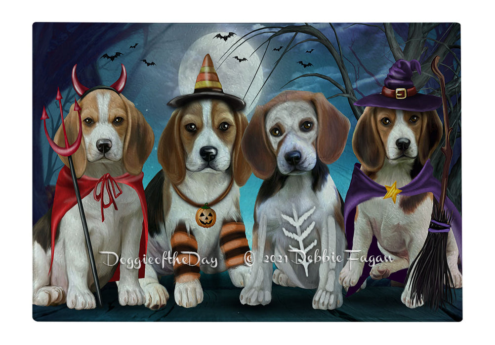 Happy Halloween Trick or Treat Beagle Dogs Cutting Board - Easy Grip Non-Slip Dishwasher Safe Chopping Board Vegetables C79546