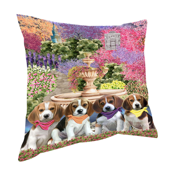 Beagle Throw Pillow: Explore a Variety of Designs, Cushion Pillows for Sofa Couch Bed, Personalized, Custom, Dog Lover's Gifts