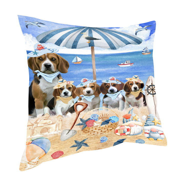 Beagle Throw Pillow, Explore a Variety of Custom Designs, Personalized, Cushion for Sofa Couch Bed Pillows, Pet Gift for Dog Lovers